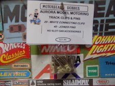 AURORA MODEL MOTORING TRACK CONNECTORS, 20 CONNECTING CLIPS  40 JOINER PINS