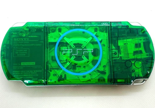 Sony PSP-3000 Playstation Portable Handheld Console Clear Green Customized