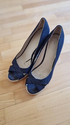 Peeptoes mit Keilabsatz von Mango Gr. 40 Highheels Sandalen Basic Sommer 
