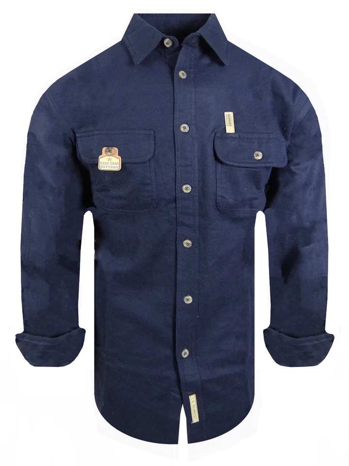 Chamois Shirt Mens Flannel Thick Cotton Rugged Work Button Pen Pocket True Fit - Image 3 of 4