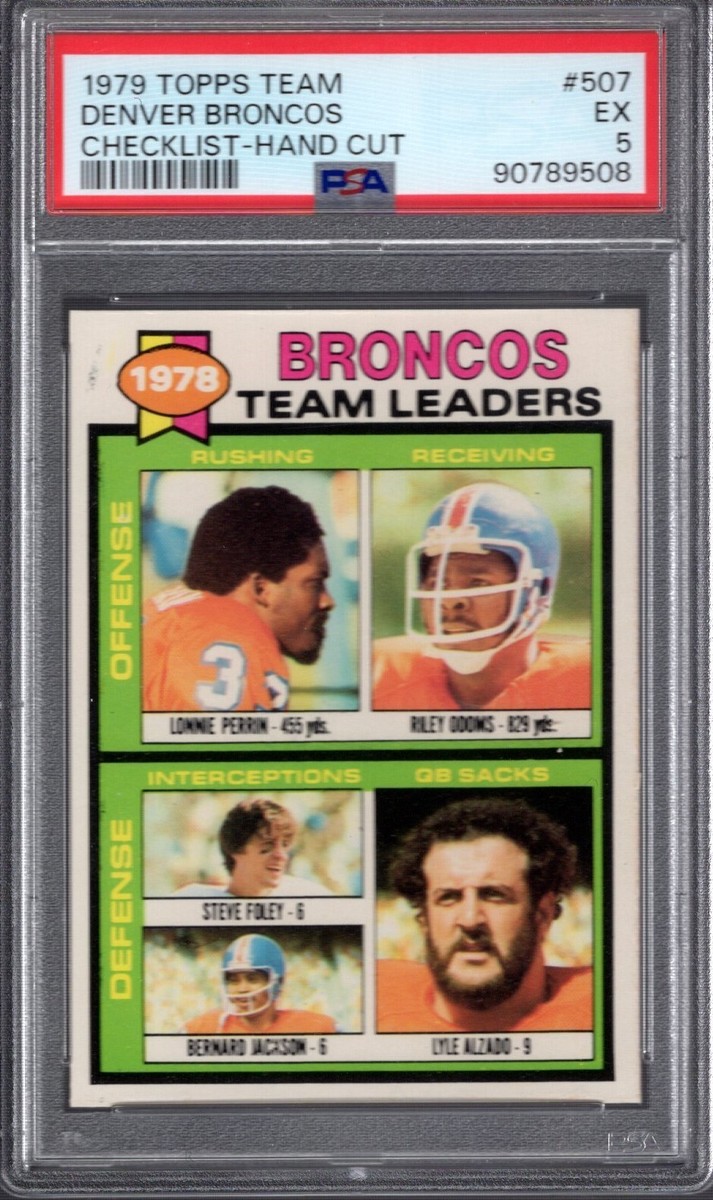 1979 Topps #507 DENVER BRONCOS CHECKLIST Hand Cut PSA 5 EX 1979 Topps #507 DENVER BRONCOS CHECKLIST Hand Cut PSA 5 EX