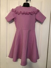 Janie and Jack Girls Pink Dress Size 12 Short Sleeve Ruffle Fit and Flare
