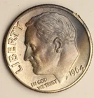 1964 D  Roosevelt  Dime UNC/AU Toning Rainbow 1577