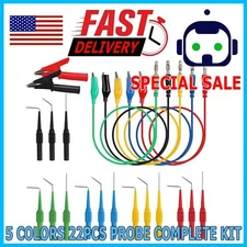22Pcs Automotive Back Probe Kit Multimeter Test Leads Alligator Clips Wire Tool