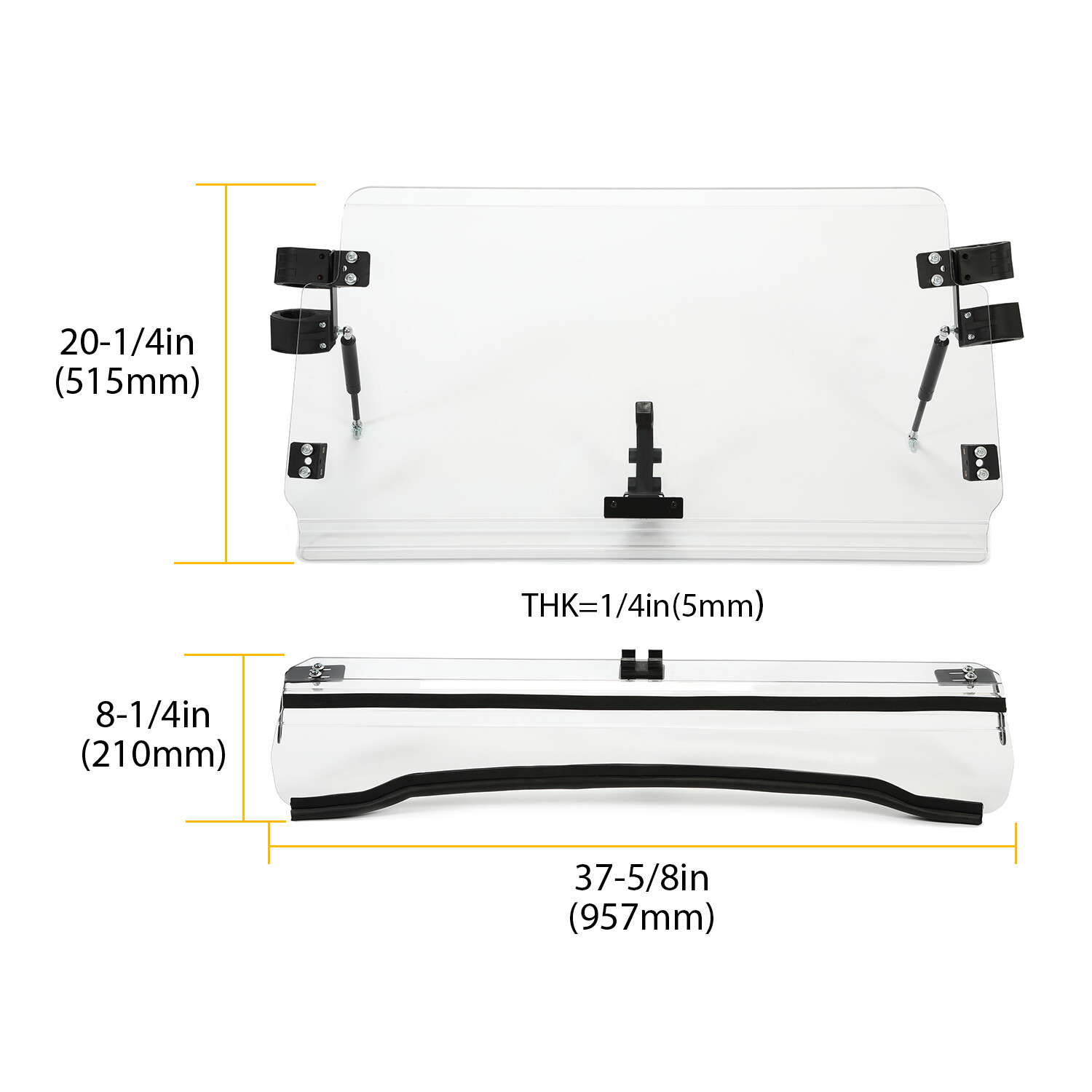 Clear Flip Front Windshield For Polaris RZR 800 & 900 Models (2008-2014) – Easy To Install, Durable Plastic