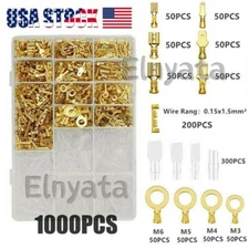 1000Pcs Assortment Spade Male Female Terminals Electrical Wire Crimp Connectors