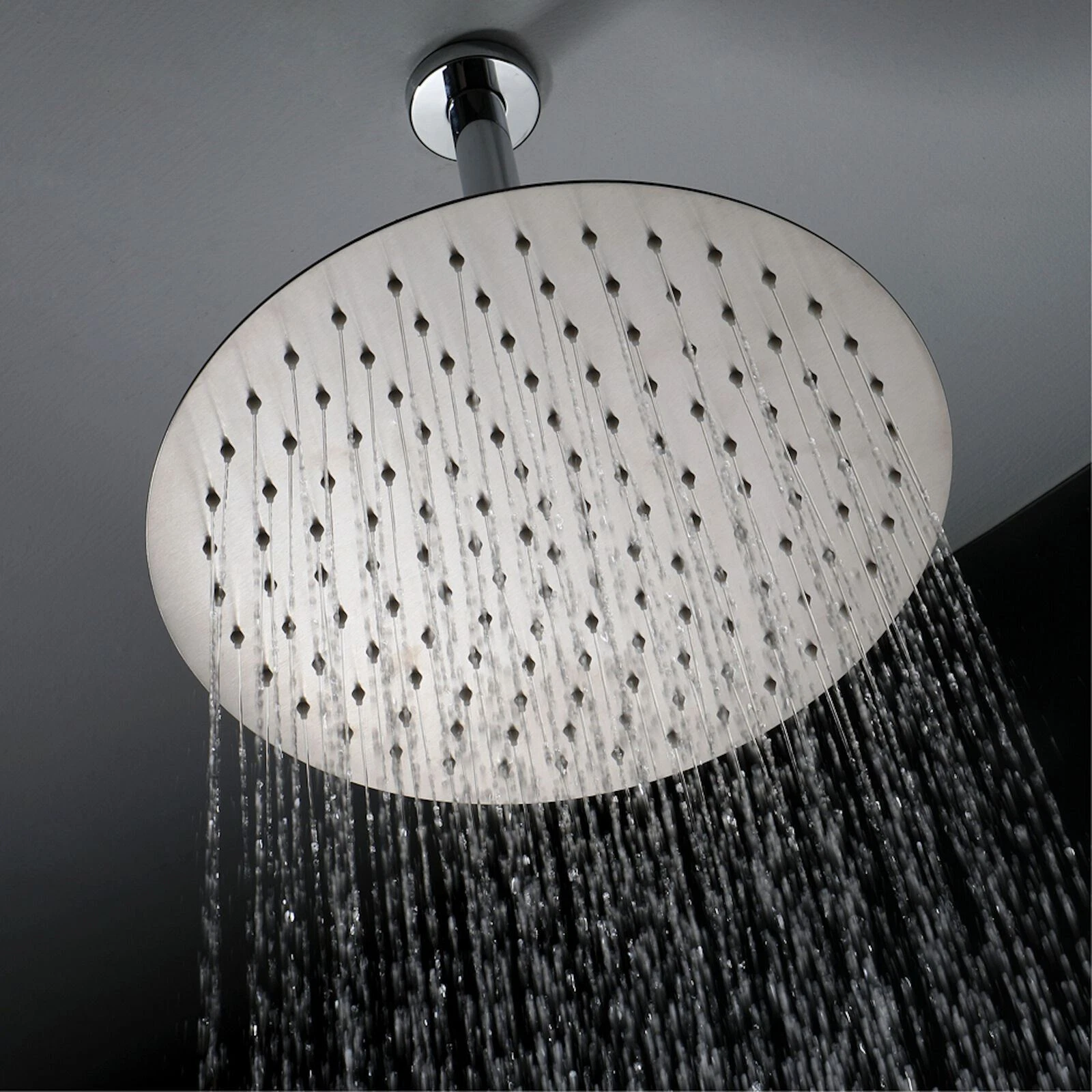 Fixed Shower Head Arm Ceiling Mounted 12" Chrome Stainless Steel ENKI RA065