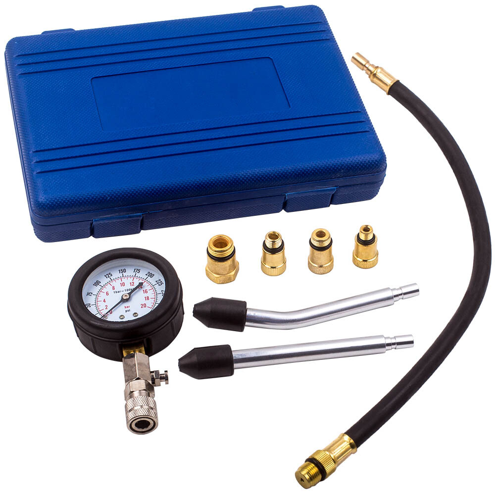 8pcs Petrol Engine Cylinder Pressure Tester for Car Compression Test Gauge Kit