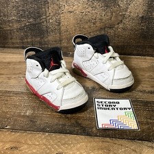 Air Jordan 6 Retro Td White Black Varsity Red 384667-102 Size 4C