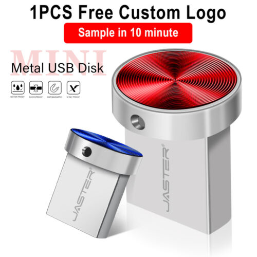 Mini Metal Gift USB Flash Drive 64GB Free Logo Pen Drive 32GB Thumb U Disk 16GB - Afbeelding 1 van 15