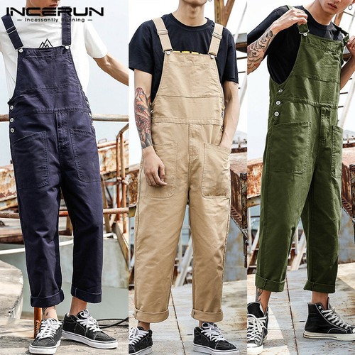 Para Hombre Pantalones De Carga Flojo Peto Pechera monos enterizos monos  cortos Carpintero | eBay