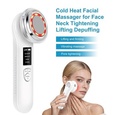 Microcurrent Face Massager Cold Heat Facial Cleaner Skin Care Rejuvenation