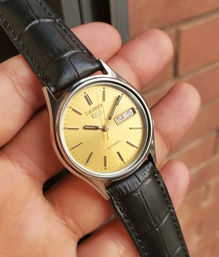 Seiko SKXJ69 Golden Smooth Sunburst Dial 1995 Retro Vintage Auto JDM Ultra Rare