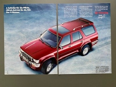 Toyota 4-Runner V6 Allrad 4x4 SUV Oldtimer 1990 Vintage Ad Werbung Reklame