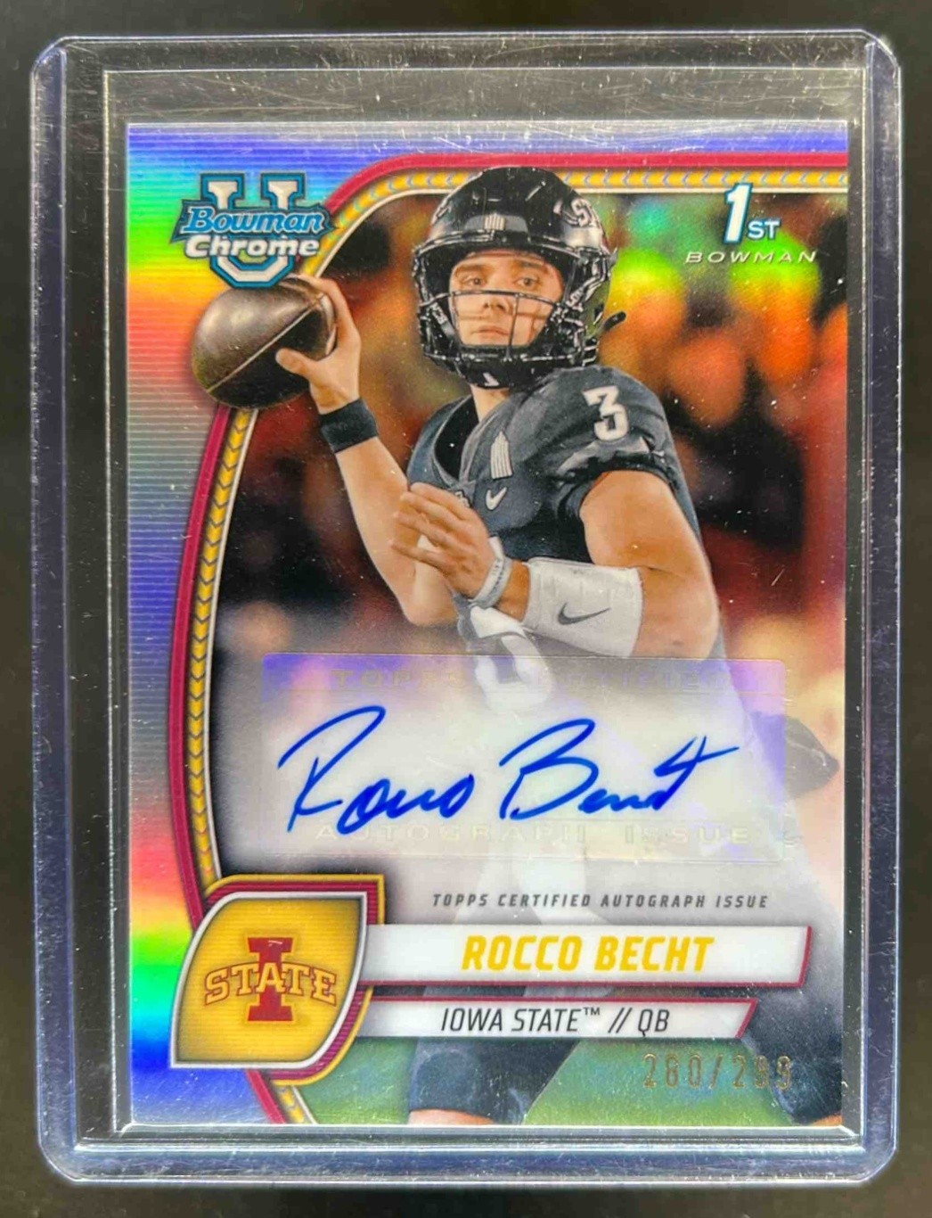 2024 Bowman Chrome U Rocco Becht Prospect Auto Refractor #280/299