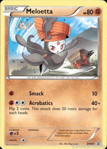 MELOETTA BW69 PROMO BLACK AND WHITE PROMO POKEMON MP