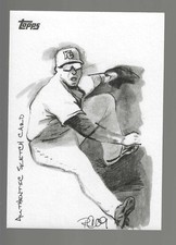 2009 TOPPS SKETCH CARD  -  ALEX GORDON  -  1/1