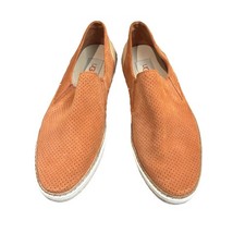 UGG Jass Burnt Orange Perforated Suede Slip On Sneakers Shoes 1018375 Womens 9