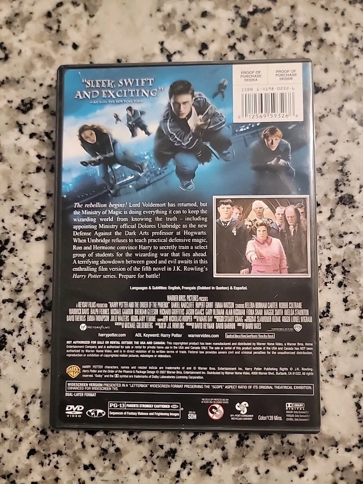 Harry Potter and the Order of the Phoenix DVD Widescreen Edition 2007 - Image 4 of 4