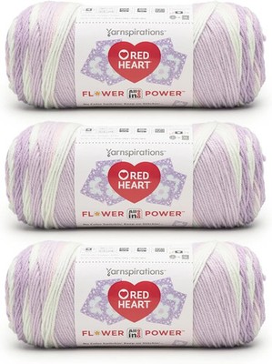 Red Heart All in ONE Flower Power Wisteria Yarn - 3 Pack of 