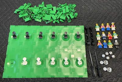 #ad Lego Sports Soccer Field 12 Figures Platforms Adidas Ball Bag Of Green Parts $47.99