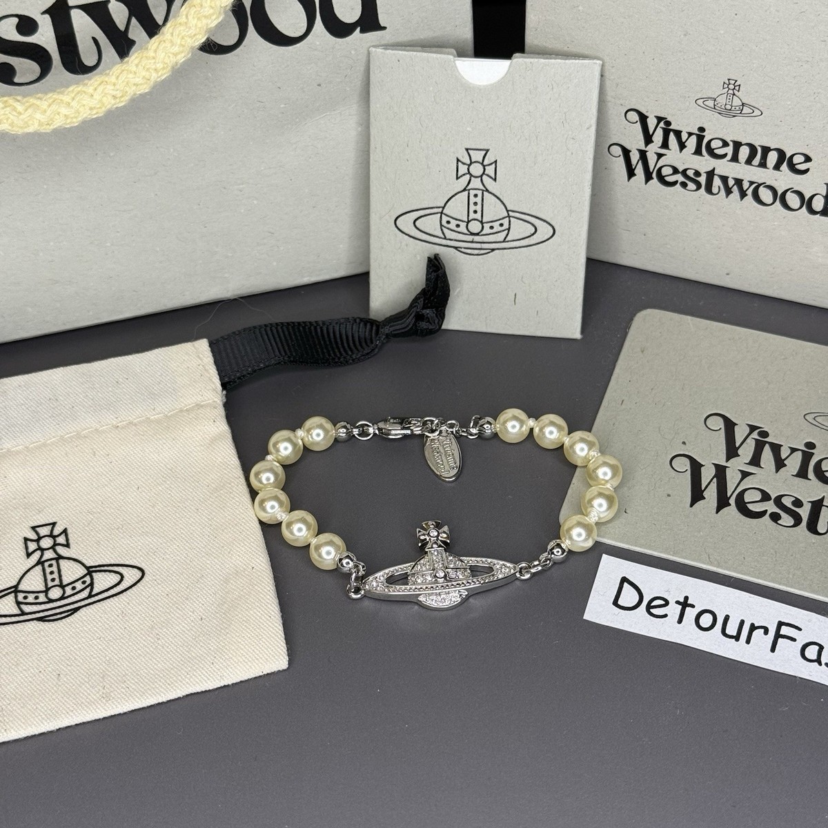 Vivienne Westwood Bracelet Original Pearl Silver WITH BOX | eBay