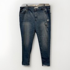 KanCan Jeans Womens 3XL Stretch Light Wash Distressed Ankle High Rise Denim