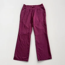 Yoga Healing Hands Pants Scrubs Women SP Purple Pull On Stretch Bottoms Medical