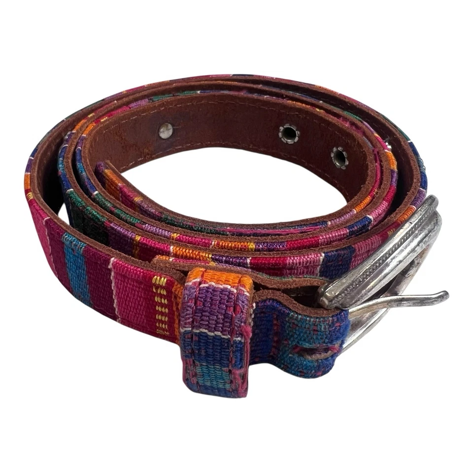 FOSSIL Women’s Concho Knit Striped Belt Multicolor Southwestern Style - XLarge - Image 2 of 4