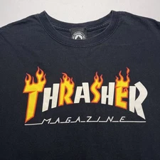 Thrasher Magazine Vintage T-Shirt Black Men's Large Flames