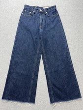 rag & bone Jeans Womens 24 Super High Rise Wide Leg Ankle Raw Hem WDT19F2648K3CA