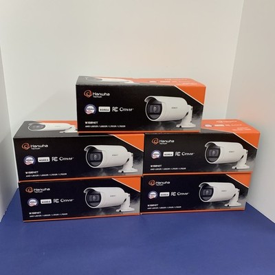 LOT OF 5 HANWHA 2MP IR BULLET SECURITY CAMERA-ANO-L6012R - WITH MOUNTING BRACKET