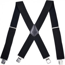 Mens Suspenders X-Back 2Inch Wide Heavy Duty Work Suspenders Adjustable