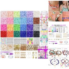24-Color Clay Beads Kit for Friendship Bracelets - Includes 6000 Pieces  Charms