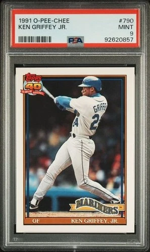 1991 O-Pee-Chee OPC #790 Ken Griffey Jr (2nd Year) PSA 9 Mint (CLEAN SLAB!)
