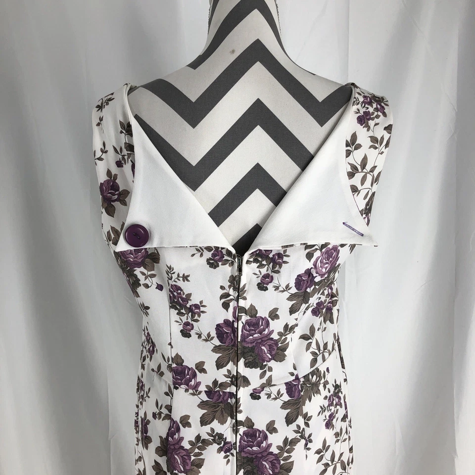 Vestido BETTIE PAGE NET by Tatiyana Vintage Inspirado Pin Up Blanco Floral Talla XXL Foto 4 de 4