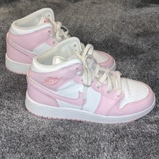 Jordan Air Jordan 1 Mid Shoes Girls Size 5Y Pink White Colorblock