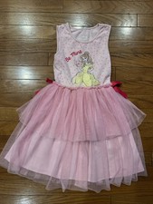 Disney Princess Belle Dress 6/6X Pink Tulle Tutu Party Costume Girls