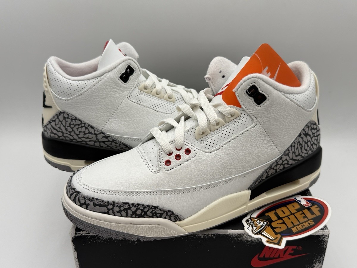 DS New Nike Air Jordan 3 Retro Mid White Cement Reimagined