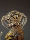 Gea Art Glass Dog Puppy Paperweight Figurine Black Streaks And Gold Flakes  — photo 6