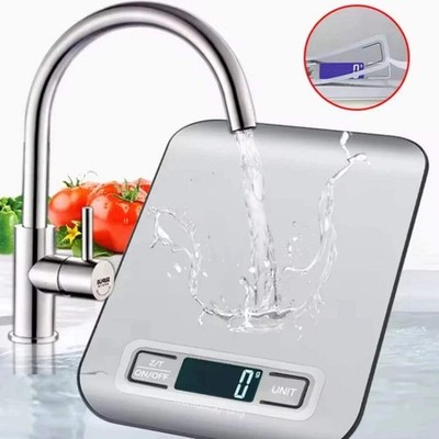 Digitale Küchenwaage LED Anzeige 5kg/1g Edelstahl Panel Elektronische Waage