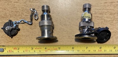 Chrome Plated LPA Waterproof 3 Amp Deck Plug  , 1 x New 2 Pin, 1 x Used 3 Pin