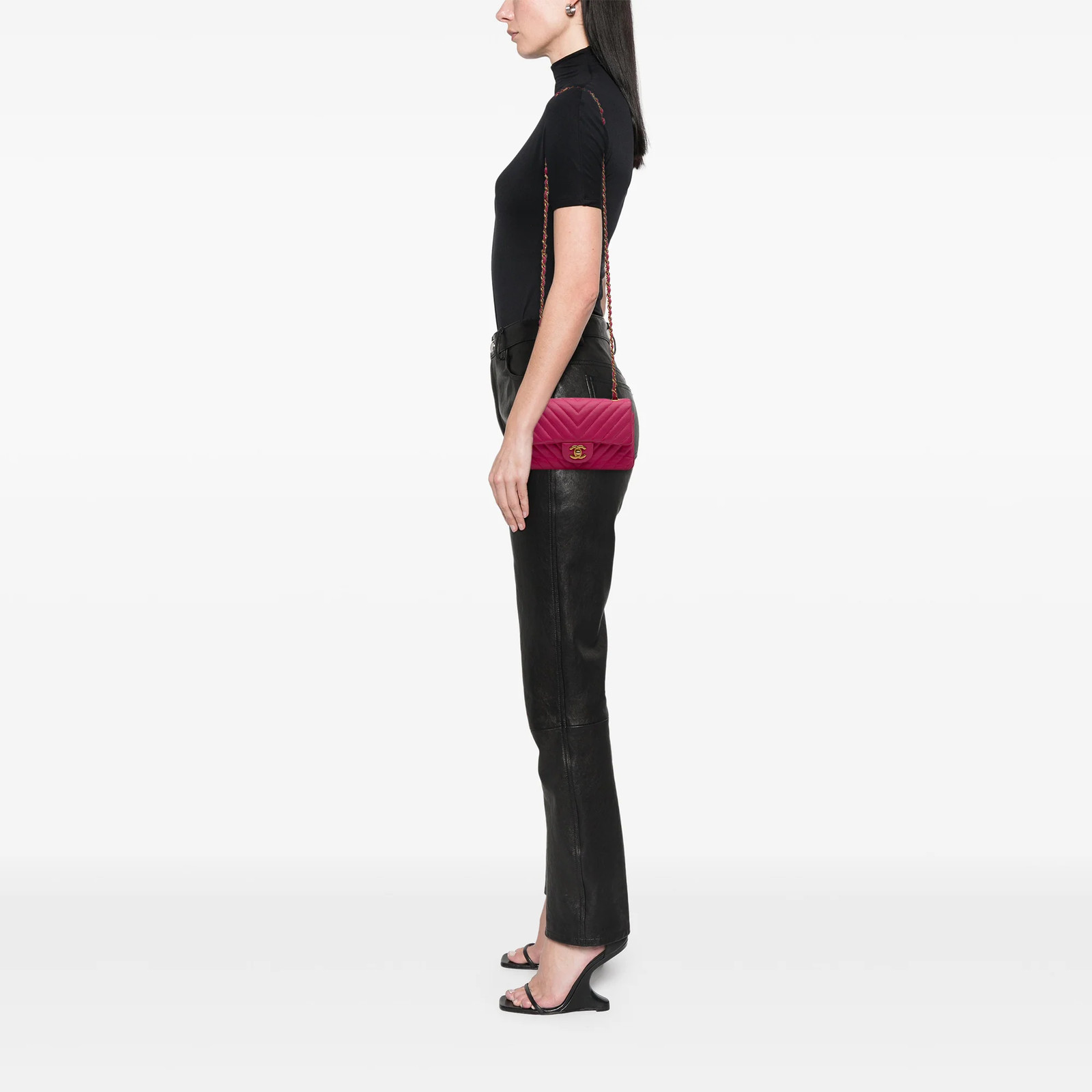 Chanel Mini Rectangular Classic Chevron Lamb’s Le… - image 11