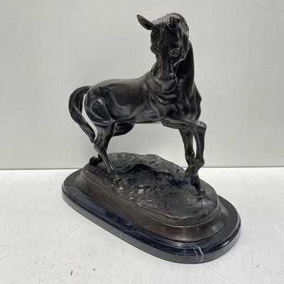 Painted Bronze Horse Sculpture. 15 inch Tall Arabian House Statue