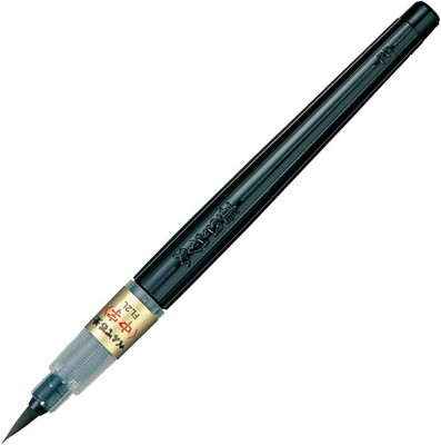 Pentel Fude Brush Pen, Medium (XFL2L) 1 Count (Pack of 1), Black 