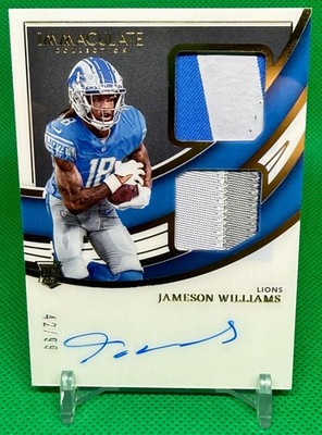 2022 Jameson Williams Panini Immaculate Signature Patches /99 #ISP-JWI Rookie