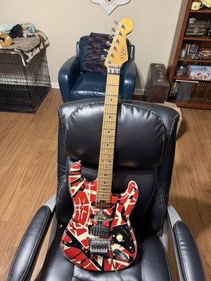 EVH Striped Series Frankenstein Relic Electric Guitar - Red/Black/White