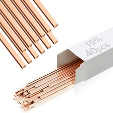 Silver Brazing Rods 15 Silver 40 pcs for HVAC Refrigeration Copper Welding