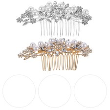 2 Pcs Bridal Hair Accessories Rhinestone Decorative Combs for Wedding