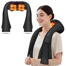 Cordless Shiatsu Neck and Shoulder Massager, Back Massager with Heat ,Massage...